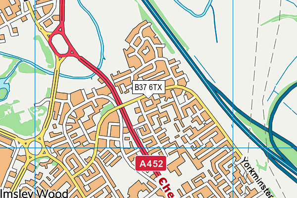 B37 6TX map - OS VectorMap District (Ordnance Survey)