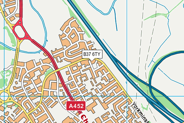 B37 6TY map - OS VectorMap District (Ordnance Survey)