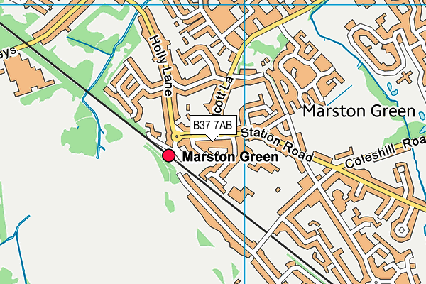 B37 7AB map - OS VectorMap District (Ordnance Survey)