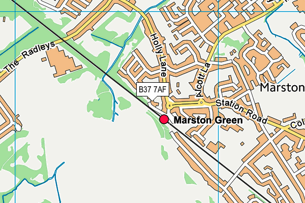 B37 7AF map - OS VectorMap District (Ordnance Survey)