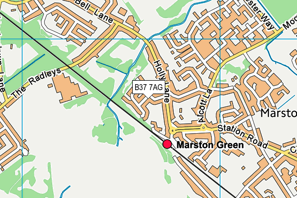 B37 7AG map - OS VectorMap District (Ordnance Survey)