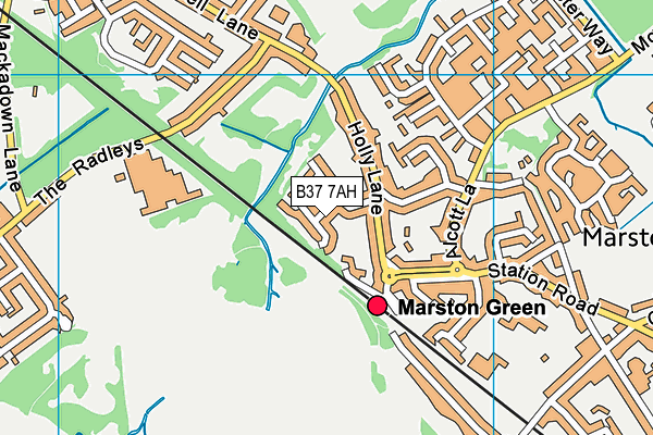 B37 7AH map - OS VectorMap District (Ordnance Survey)