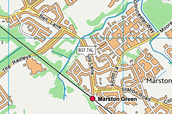 B37 7AL map - OS VectorMap District (Ordnance Survey)