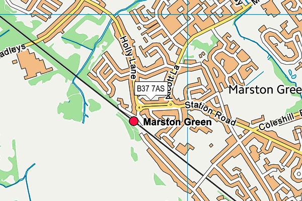 B37 7AS map - OS VectorMap District (Ordnance Survey)
