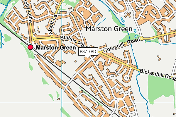 B37 7BD map - OS VectorMap District (Ordnance Survey)