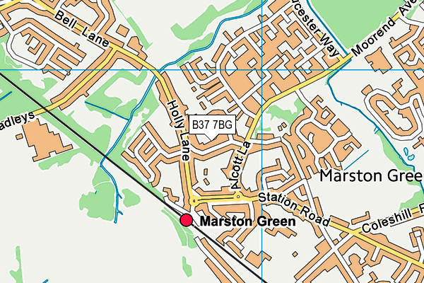 B37 7BG map - OS VectorMap District (Ordnance Survey)