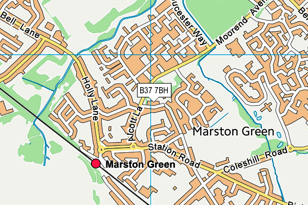 B37 7BH map - OS VectorMap District (Ordnance Survey)