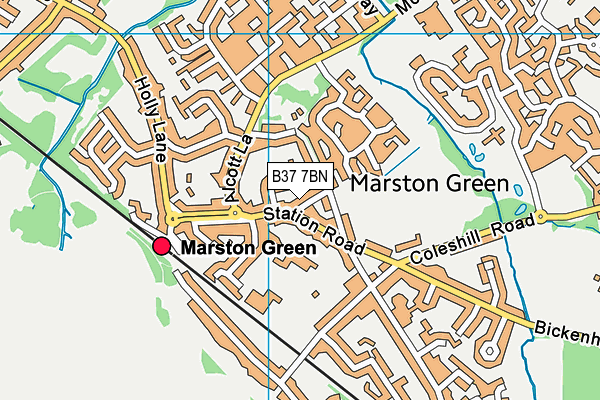 B37 7BN map - OS VectorMap District (Ordnance Survey)