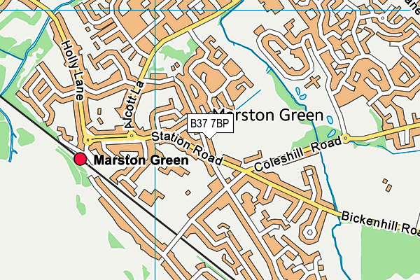 B37 7BP map - OS VectorMap District (Ordnance Survey)