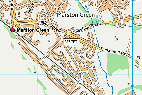 B37 7BT map - OS VectorMap District (Ordnance Survey)