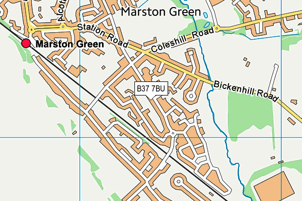 B37 7BU map - OS VectorMap District (Ordnance Survey)