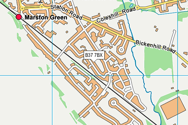 B37 7BX map - OS VectorMap District (Ordnance Survey)
