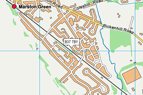 B37 7BY map - OS VectorMap District (Ordnance Survey)