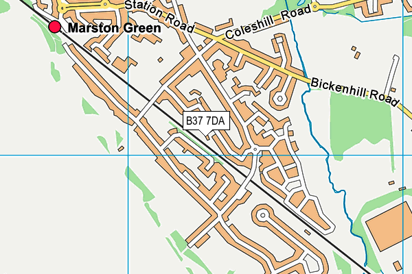 B37 7DA map - OS VectorMap District (Ordnance Survey)