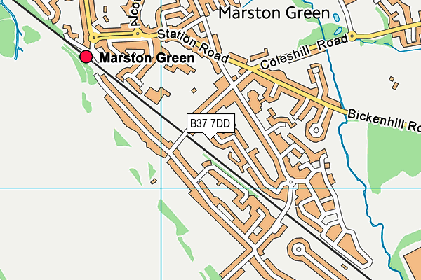 B37 7DD map - OS VectorMap District (Ordnance Survey)