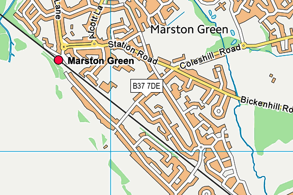 B37 7DE map - OS VectorMap District (Ordnance Survey)