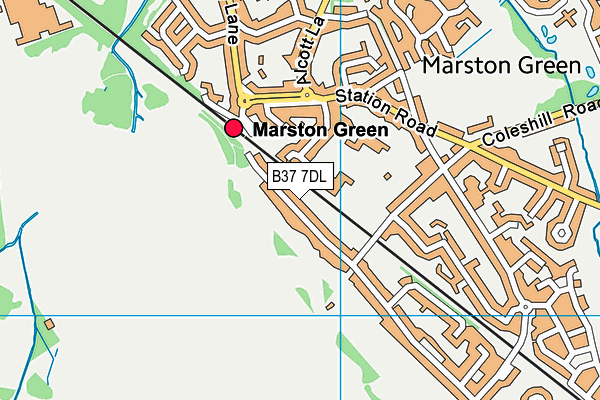 B37 7DL map - OS VectorMap District (Ordnance Survey)