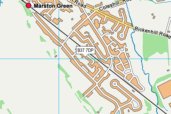 B37 7DP map - OS VectorMap District (Ordnance Survey)