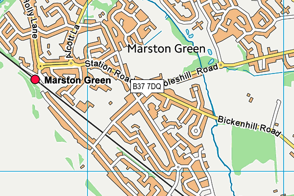 B37 7DQ map - OS VectorMap District (Ordnance Survey)