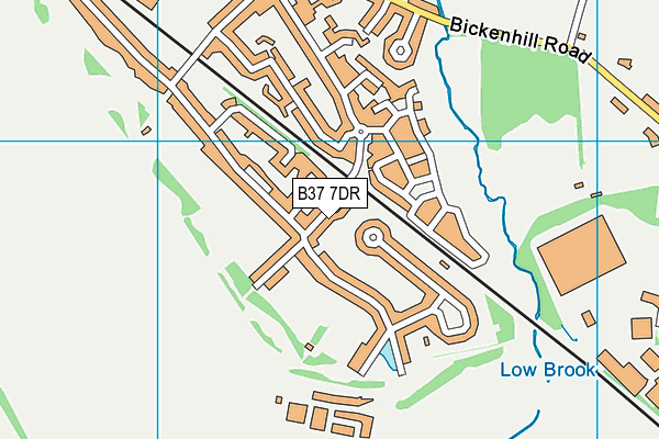 B37 7DR map - OS VectorMap District (Ordnance Survey)
