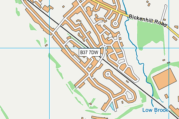 B37 7DW map - OS VectorMap District (Ordnance Survey)