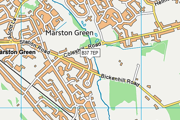 B37 7EP map - OS VectorMap District (Ordnance Survey)