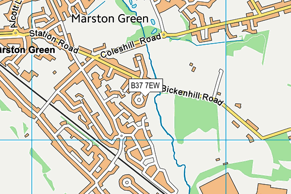 B37 7EW map - OS VectorMap District (Ordnance Survey)
