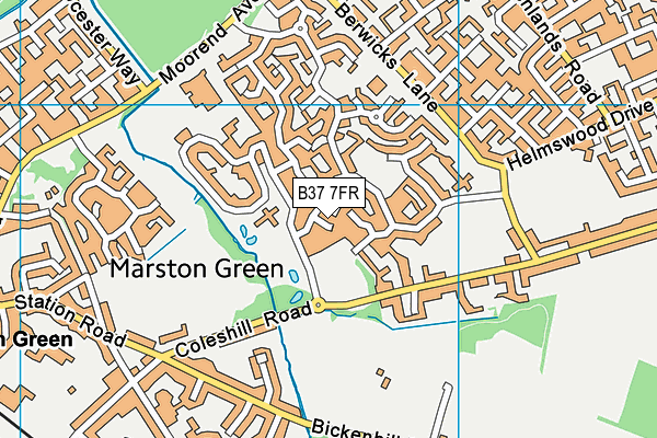 B37 7FR map - OS VectorMap District (Ordnance Survey)