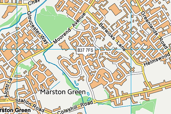 B37 7FS map - OS VectorMap District (Ordnance Survey)