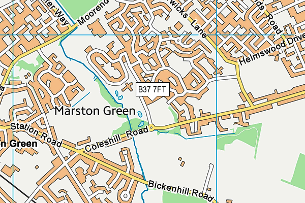 B37 7FT map - OS VectorMap District (Ordnance Survey)