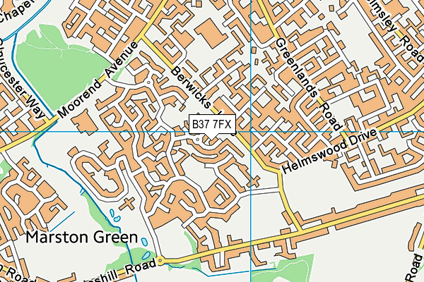 B37 7FX map - OS VectorMap District (Ordnance Survey)
