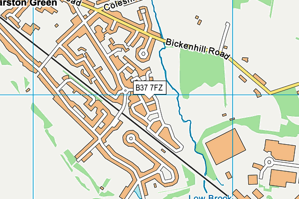B37 7FZ map - OS VectorMap District (Ordnance Survey)