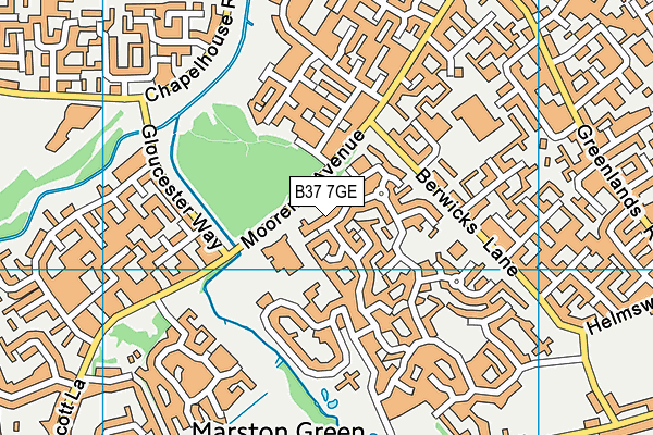 B37 7GE map - OS VectorMap District (Ordnance Survey)