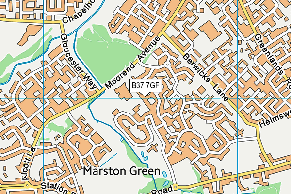 B37 7GF map - OS VectorMap District (Ordnance Survey)