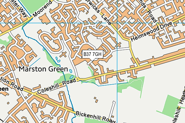 B37 7GH map - OS VectorMap District (Ordnance Survey)