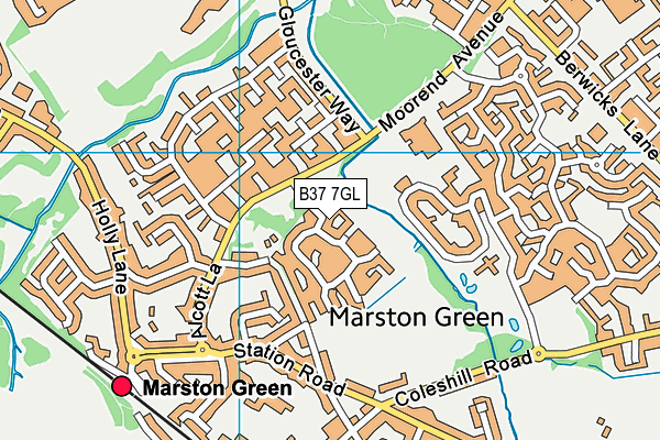 B37 7GL map - OS VectorMap District (Ordnance Survey)