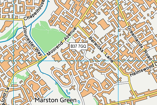 B37 7GQ map - OS VectorMap District (Ordnance Survey)