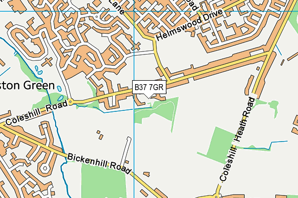 B37 7GR map - OS VectorMap District (Ordnance Survey)
