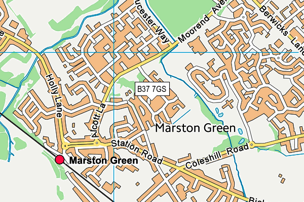 B37 7GS map - OS VectorMap District (Ordnance Survey)