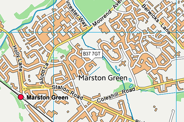 B37 7GT map - OS VectorMap District (Ordnance Survey)