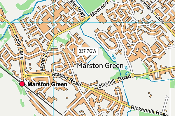 B37 7GW map - OS VectorMap District (Ordnance Survey)