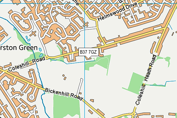 B37 7GZ map - OS VectorMap District (Ordnance Survey)
