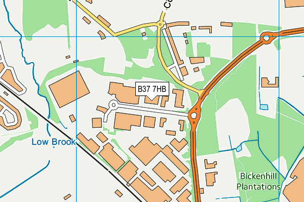 B37 7HB map - OS VectorMap District (Ordnance Survey)