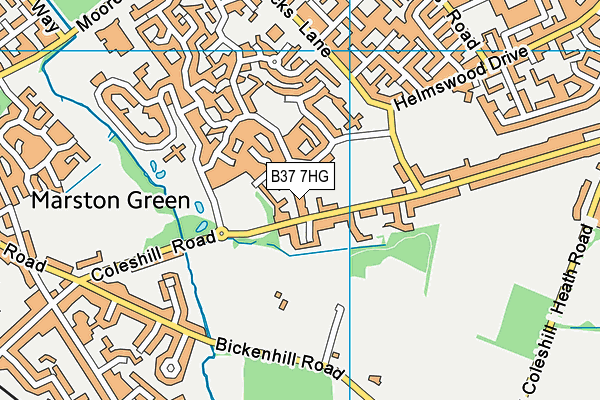B37 7HG map - OS VectorMap District (Ordnance Survey)
