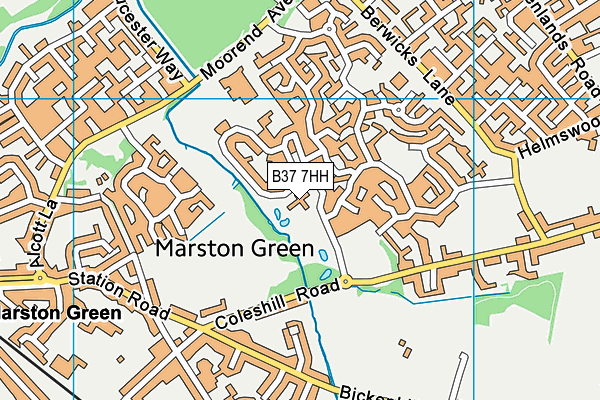 B37 7HH map - OS VectorMap District (Ordnance Survey)