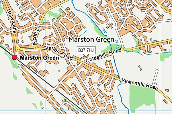 B37 7HJ map - OS VectorMap District (Ordnance Survey)
