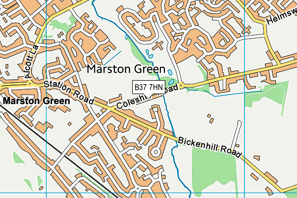 B37 7HN map - OS VectorMap District (Ordnance Survey)