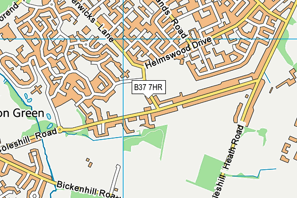 B37 7HR map - OS VectorMap District (Ordnance Survey)