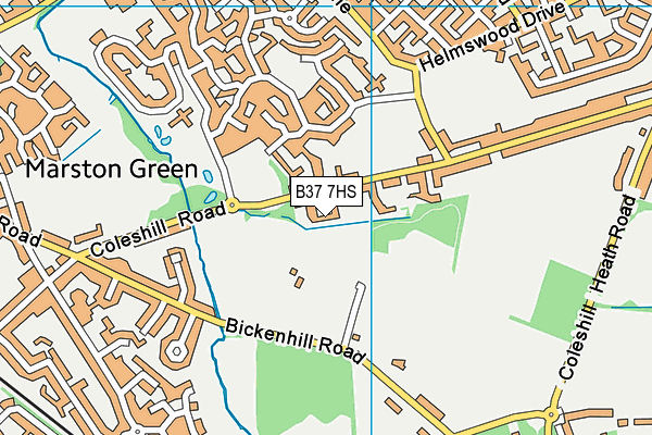 B37 7HS map - OS VectorMap District (Ordnance Survey)