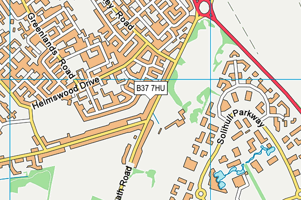 B37 7HU map - OS VectorMap District (Ordnance Survey)